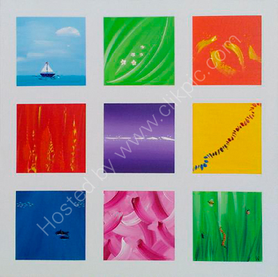 3 Squared Multi Colour - Boat
